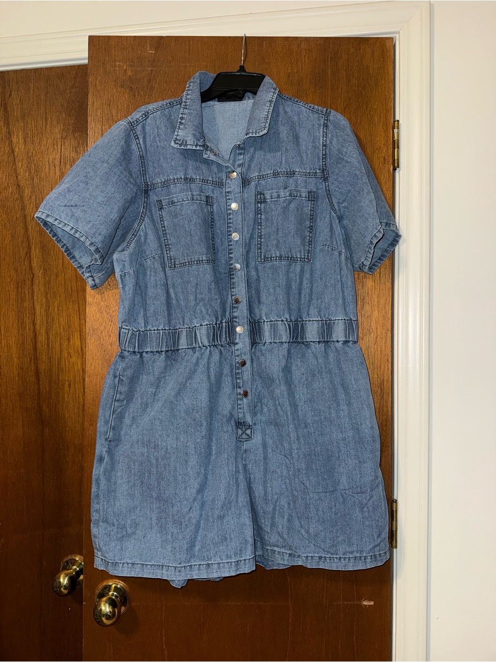 🐠 City Chic Light Blue Denim Short Romper